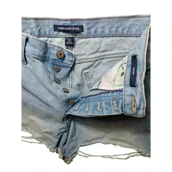 Calvin Klein Cut Off Jeans Booty Shorts Size 10/30 High Waist Denim 90s Beach - Picture 4 of 7